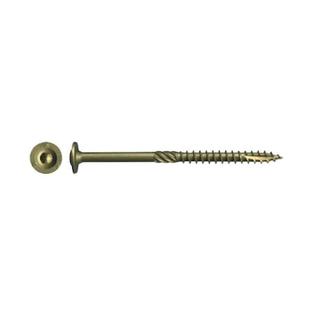 Construction Lag Screw, #14 Thread, 1-1/2 In L, Round Washer Head, Star Drive, Sharp Point, Steel